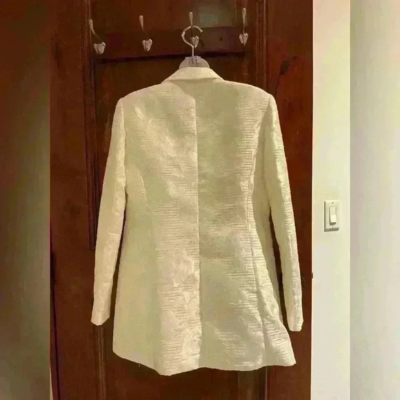 Kasper Women's Wide Lapel Velvet Jacquard Topper Size 6 - Picture 4 of 6